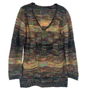 Kristin Nicole Sweater Size Large Pullover Pockets Granola Hippie‎ Rainbow Boho